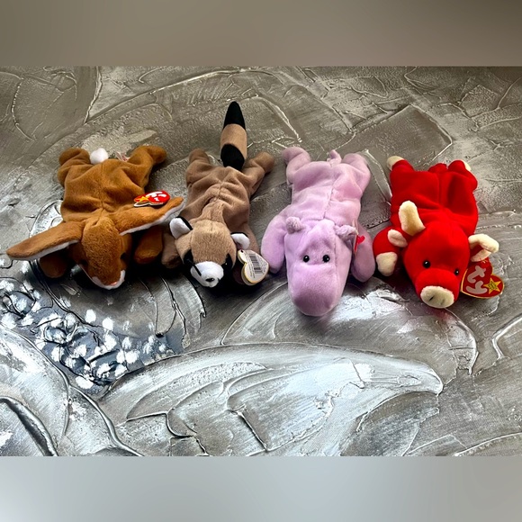 Vintage PVC Original Set Of 4‎ Rare Mint Condition Beanie Babies New With Tags